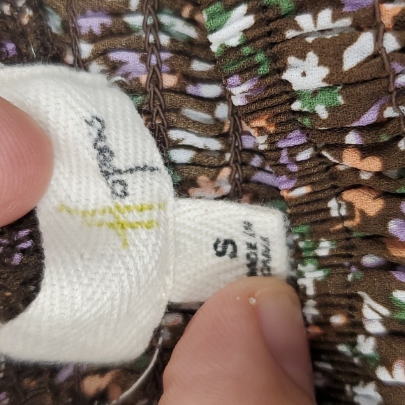 Milkmaid Blouse Smocked Square Front Cottage Core Coquette Dark Florals Womens S - Picture 5 of 10